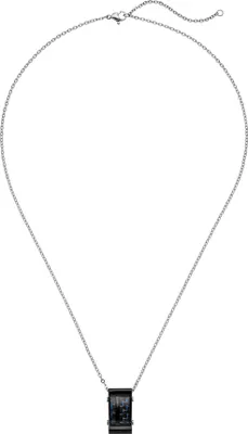 Produktbild von Collier Kette mit Anhänger Edelstahl schwarz Kohlenstoffstahln 55 cm