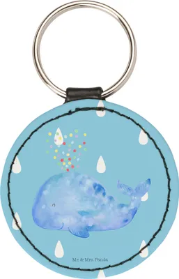 Produktbild von Mr. & Mrs. Panda Anhänger Wal Konfetti - Blau Pastell - Geschenk, Diät, Neuanfang, Trennung, Taschenanhänger, Urlaub, Geburtstag, Schlüsselanhänger, Bunt, Motivation