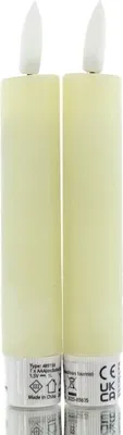 Produktbild von Lumineo Batterie LED Stabkerzen Creme Ø 2,2 cm Höhe 14,5 cm - warmweiß