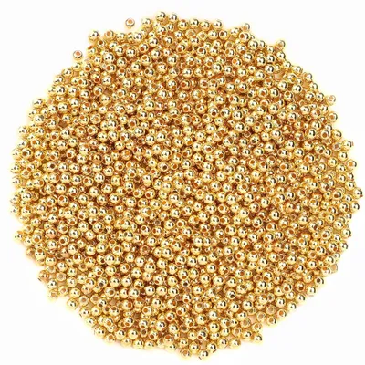 1500 Stück 4 mm Gold Abstandskugeln runde Perlen für Schmuck