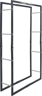 Obrázok produktu pre vidaXL Police na palivové drevo čierna 80 × 25 × 150 cm Oceľ