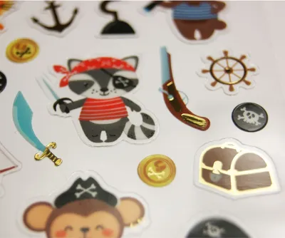 Image de Autocollants - Petits animaux pirates - 1,8 cm