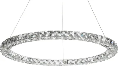 Zdjęcie produktu dla BELIANI Lampa wisząca srebrna szkło kryształowe stal zintegrowane oświetlenie LED okrągła pierścieniowa do kuchni sypialni nowoczesna glamour