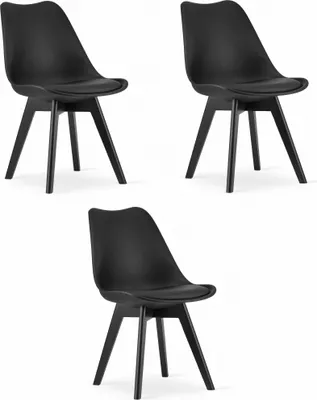 Immagine prodotto di Sedia MARK - nera / gambe nere x 3
