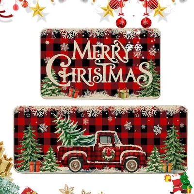 Weihnachtsdecken-Set, 2 Stück, 40x60 & 40x120 cm, rutschfest