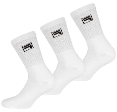 Produktbild von FILA Tennis Socken Herren Damen F9000 Crew 3 Paar - Farbe: Weiss - Größe: 43-46