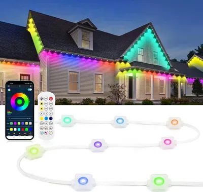 Produktbild von ELOUYCKE Permanente Außenbeleuchtung 15M, Smart RGBIC Außenleuchten 30 LED, IP67 Wasserdicht