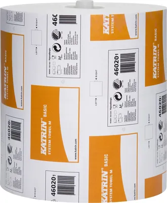 Obrázok produktu pre Ručník papírový Katrin System M, 1vrstvý, recykl, role, o 19 cm, 180 m, přírodní, 6 ks (460201)