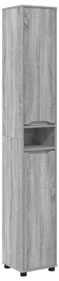 Immagine prodotto di vidaXL Mobiletto da bagno Sonoma grigio, 30,5 x 30 x 195 cm, realizzato in materiale composito di legno
