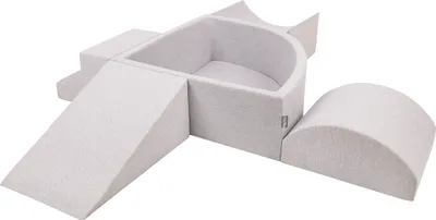 Produktbild von KiddyMoon Spielplatz Aus Schaumstoff Mit 300 Bälle 7cm Hindernisläufen Version 5 Viertel Eckig Bällebad Mit Bunten Bällen Für Babys Und Kinder