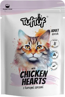 Immagine prodotto di ALIMENTO UMIDO PER GATTI TufTuf Buste di carne con cuori di pollo 10x100g