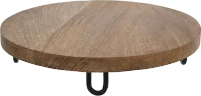 Produktbild von Dekobrett Holz Mangoholz Holzbrett Brett Schale Mango Teller mit Füßen Ø 30 cm