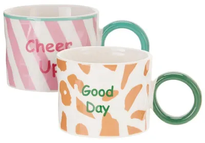 Imagen del producto de Siaki KO-Q80001120ruor, porcelana, 2 unidades, 380 ml, rosa/naranja