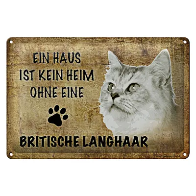 Produktbild von Blechschild Spruch 30x20cm britische Langhaar Katze