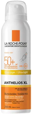 Zdjęcie produktu dla La Roche-Posay - Anthelios XL Ultra Light Invisible Mist SPF 50+ - Odświeżający spray do ciała z bardzo wysoką ochroną 200ml