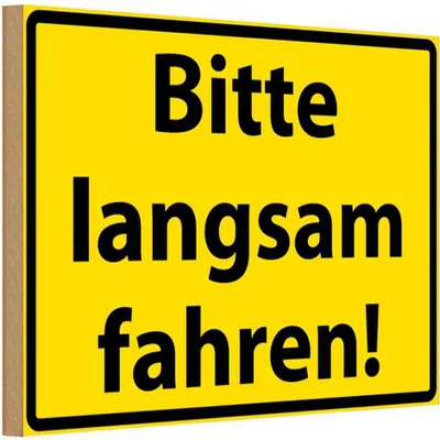 Produktbild von vianmo Holzschild 20x30 cm Bitte langsam fahren Warnschild Hinweisschild