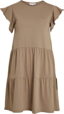 Produktbild von VILA Shirt-Kleid mit Rüschen Rundhals und Kurzarm Größe: XL