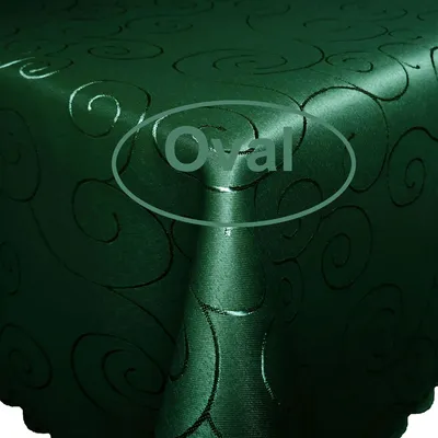 Produktbild von Ornamente Tischdecke Oval 160x260 DUNKEL-GRÜN bügelfrei pflegeleicht