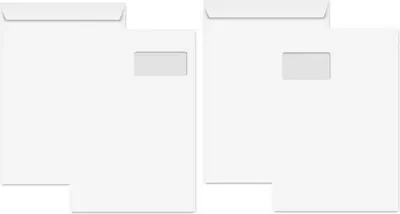 Image de Enveloppes Clairefontaine C4 229 x 324 mm, blanches, sans fenêtre, lot de 250 enveloppes