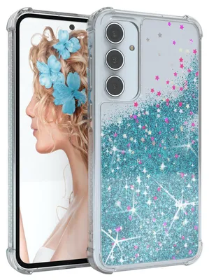 Produktbild von EAZY CASE - Glitzer Hülle kompatibel mit Samsung Galaxy A55 Glitzer Schutzhülle, Soft Case, Backcover Transparent mit Motiv