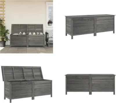 Produktbild von vidaXL Gartentruhe Anthrazit 150x50x56,5 cm Massivholz Tanne - Gartentruhe - Gartentruhen - Outdoor-Aufbewahrungsbox - Outdoor-Kissenbox