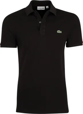 Produktbild von Lacoste Polo Slim Fit Schwarz Einfarbig Baumwolle