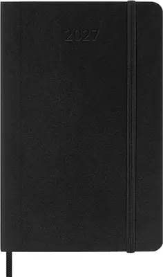 Produktbild von Moleskine Wochenkalender für 12 Monate, 2027, Taschenformat/A6, 1 Woche = 2 Seiten, linierte Seiten, weiche Einband, schwarz