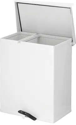 Produktbild von Tritt-Mülleimer 25 + 55 Liter, Weiß