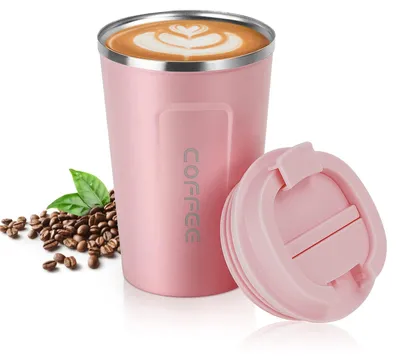 Isolierbecher 380 ml, doppelwandig, Edelstahl, auslaufsicher, für Kaffee & Tee