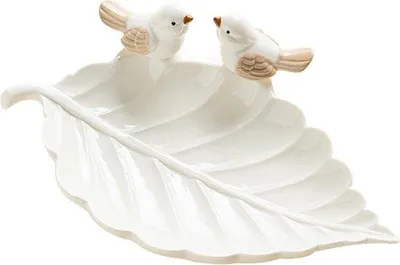 Zdjęcie produktu dla Ceramiczna miseczka z motywem ptaków, przeznaczona na biżuterię i deser