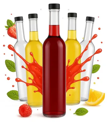 Image de Bimberek Futura, bouteilles en verre de 500 ml avec bouchon GPI-V, lot de 5