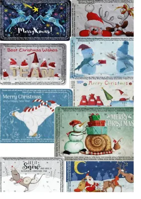 Produktbild von Mini Adventskalender 9er Set mit Pulmoll, Kalender Weihnachtskalender gemischte Motive