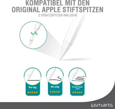 Obrázok produktu pre 4smarts 540565, Tablet, Apple, Biela, iPad Mini 6th Gen. (2021)/A2568iPad Air 4th Gen. (2020)/A2316,A2072,A2324,A2325iPad 10.9 10th Gen...., Kapacitné, Hliník