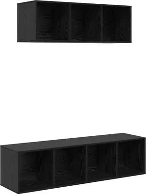 Immagine prodotto di vidaXL Set di mobili per TV 2 pezzi in rovere nero, materiale a base di legno