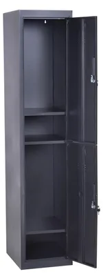 Produktbild von 4-st?ckiger Spindschrank, Metallspind mit 2 abschlie?baren Tš¹ren (2 Schlš¹ssel), 38 x 46 x 180 cm, schwarz