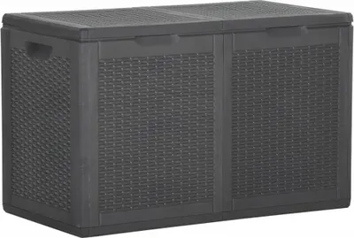 Zdjęcie produktu dla Skrzynia ogrodowa, 180 L, czarna, rattan PP