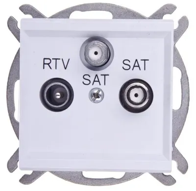 Immagine prodotto di SONATA: Connettore RTV-SAT con due uscite SAT, colore bianco opaco, modello GPA-R2S/m/75