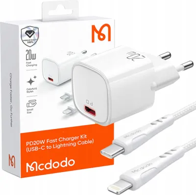 Immagine prodotto di Mcdodo Caricabatteria rapido da rete Alimentatore per iPhone Lightning 20 W Cavo da 1 m