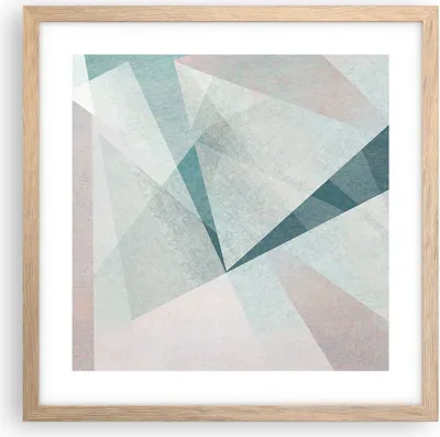 Produktbild von Gerahmtes Poster - Rahmen in heller Eiche - Abstraktion modern - 40x40 cm - Wand Bild - Wanddeko - Wandbilder - Wandposter - Bilderrahmen - Bilder - Kunstdruck - Wandbild - P2NAC40x40-3947