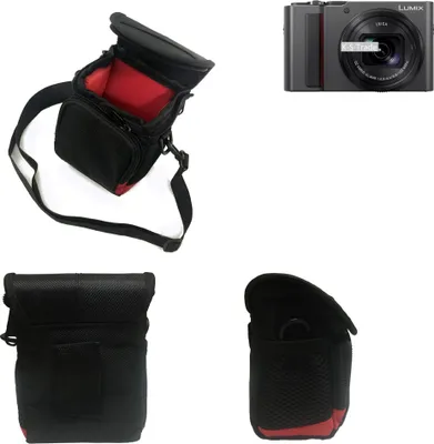 Produktbild von K-S-Trade Kameratasche Fototasche Umhängetasche Schultertasche Zubehör Tasche Schutz Hülle kompatibel mit Panasonic Lumix DC-TZ202 mit Zusatzfach
