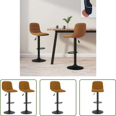 Produktbild von The Living Store Barhocker 2 Stk. Braun Samt