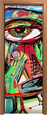 Produktbild von Türposter 70x200 cm Türaufkleber Türtapete Türfolie Klebefolie Kunstwerk von Gekritzelvogel