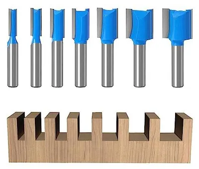 Produktbild von Holzfräser Set - 7-tlg. Fräsen für Oberfräse mit 8 mm Schaft - Präzisionswerkzeuge für die Holzverarbeitung