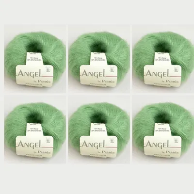 Produktbild von 6 Knäuel Angel von Permin –  Kid Mohair Seide (70/30) (Farbe: Matcha)
