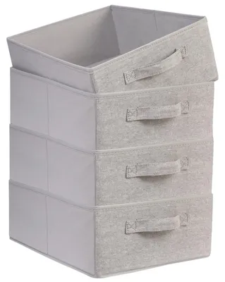 4er-Set faltbare Kleiderschrank-Organizer, 39x28,5x14 cm, grau