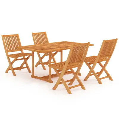 Produktbild von vidaXL 5-tlg. Garten-Essgruppe Massivholz Teak
