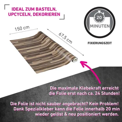 Produktbild von Klebefolie Parkett braun - 67,5x150cm
