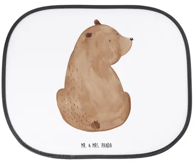Produktbild von Mr. & Mrs. Panda Sonnenblende Auto Bär Schulterblick - Weiß - Geschenk, Sonnenschutz, Bärenliebe, Bären, Motivation, Hitzeschutz, Weisheit, Teddy, autofenster