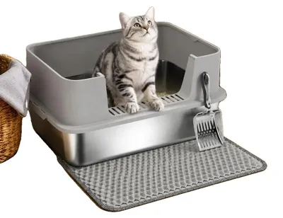 Produktbild von Katzenklo, geruchsfreies Design, Streuhaltefunktionen, armeegrün