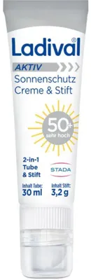Obrázek produktu pro Ladival Aktiv krém a tyčinka na opalování SPF 50+, 30 ml krém